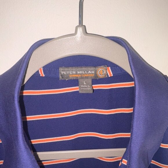 Peter Millar Summer Comfort Torrey Pines Golf Polo Orange Purple Clemson L - Picture 5 of 9